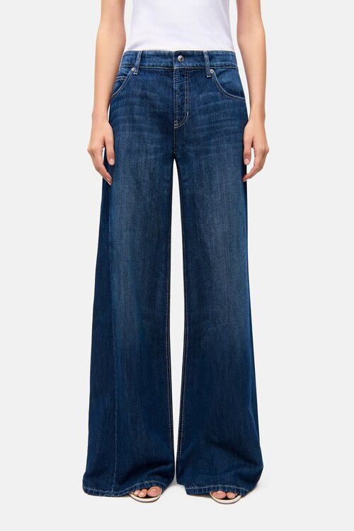 Cambio Donkerblauwe Palazzo Jeans