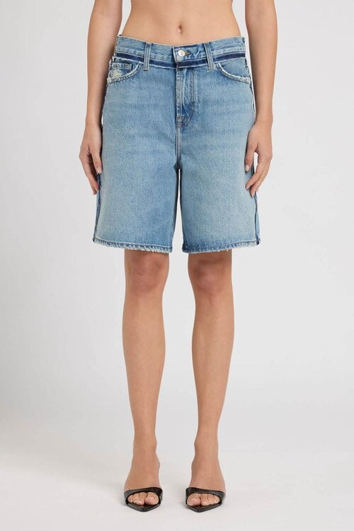 7 For All Mankind Light Blue Lola Shorts