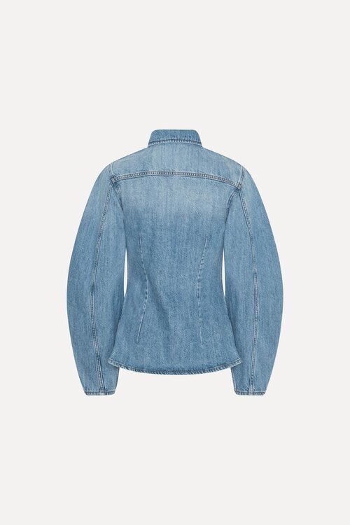 Rotate Blauwe Denim Fitted Shirt