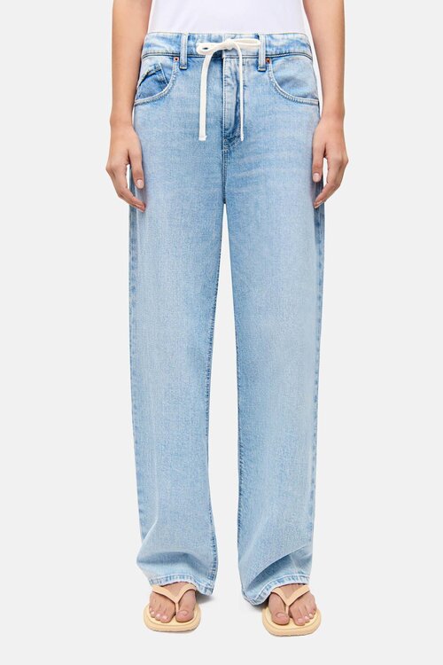 Cambio Indigo Baggy Wide Leg Jeans