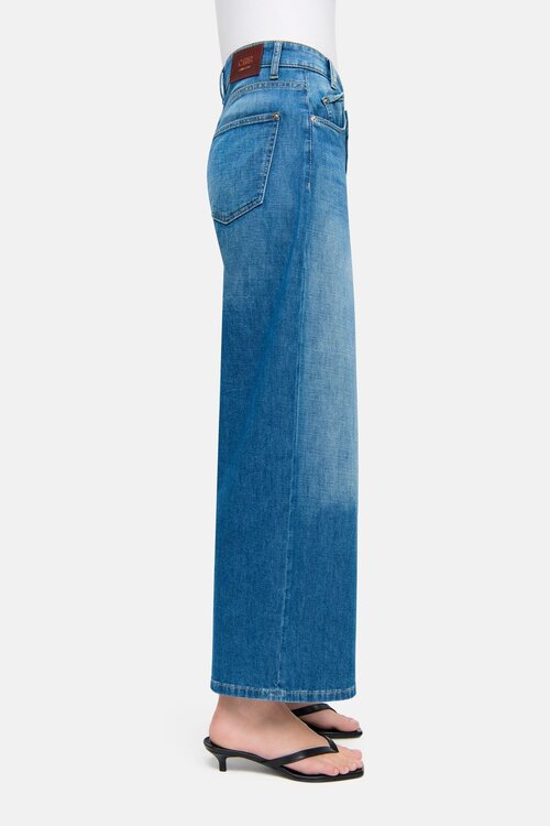 Cambio Indigo Baggy Wide leg Jeans