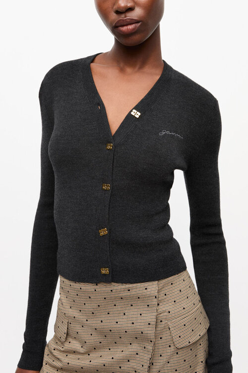 Ganni Anthraciet Cardigan