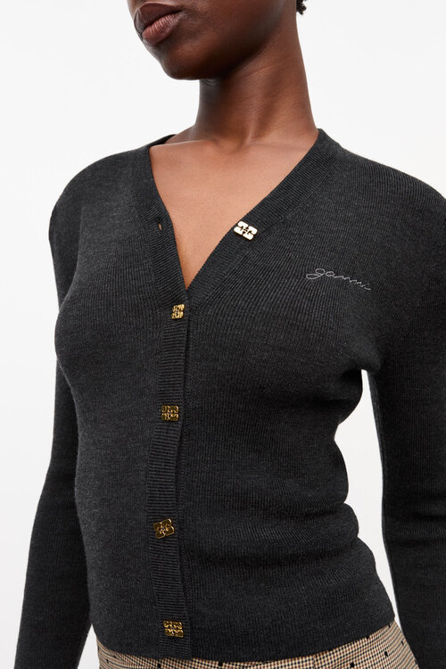 Ganni Anthraciet Cardigan