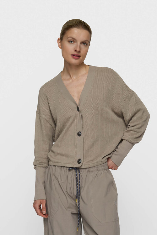 10Days v-neck mesh cardigan fog