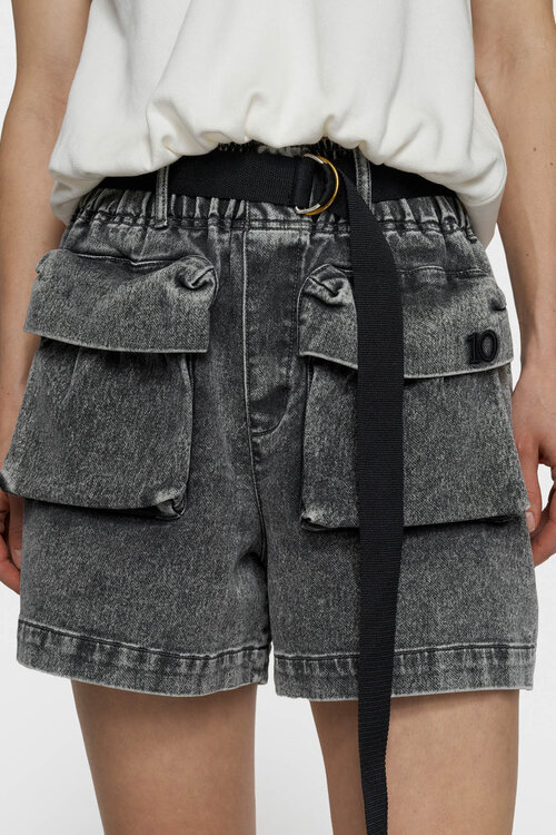 10Days utitlity short jog denim grijs