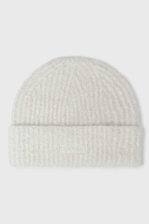 10Days hairy beanie lurex ecru