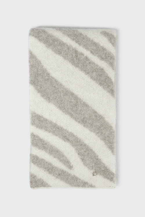 10Days knit scarf ecru zebra