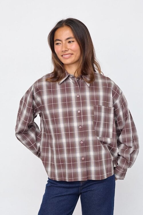 Sister Point Irene blouse ruit bordo