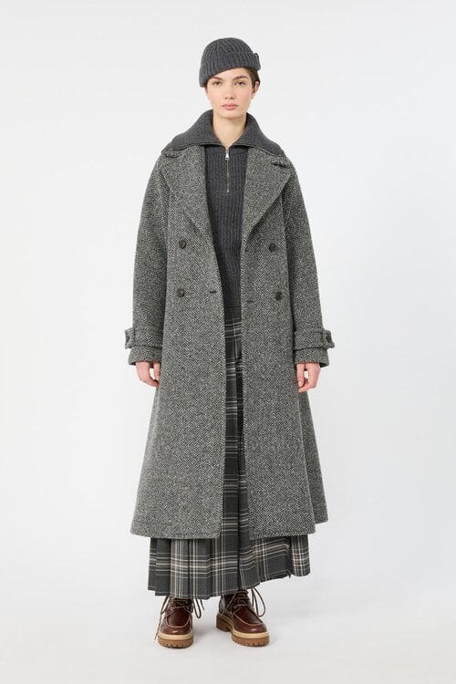 Max Mara Weekend Tweed Jas in Grijs
