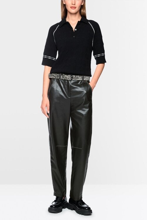 Marc Cain Leren broek zwart
