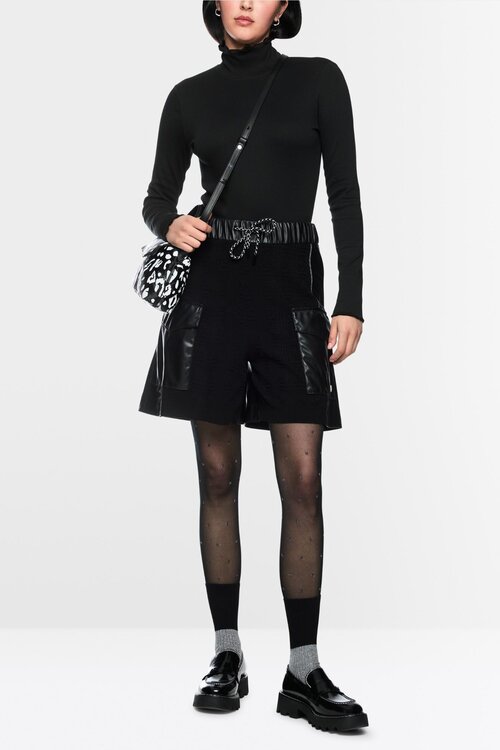 Marc Cain T-shirt met turtle neck zwart