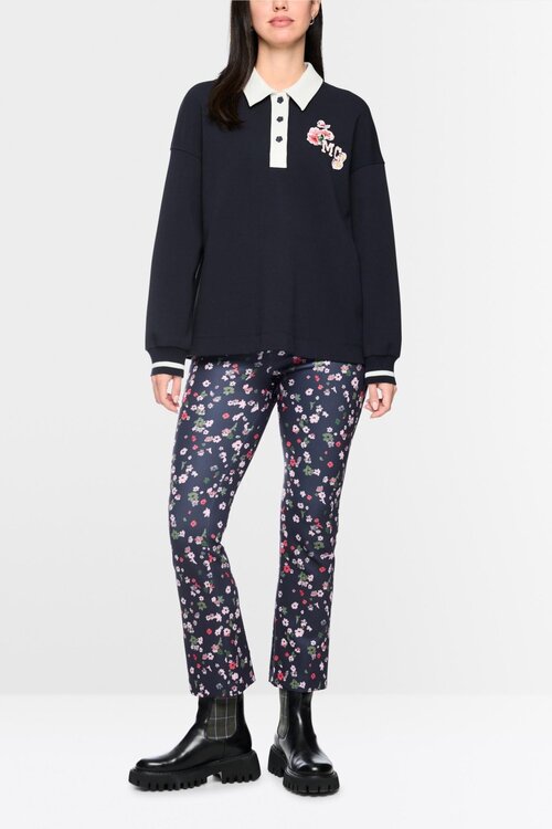 Marc Cain Broek bloemen blauw