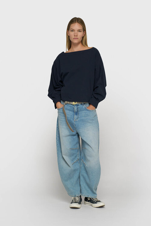 10Days boatneck blouse poplin night