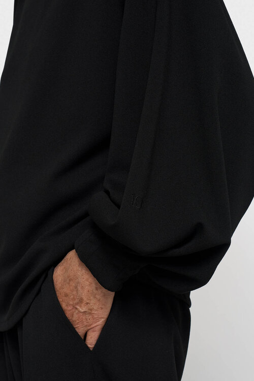 10Days boatneck blouse crepe zwart