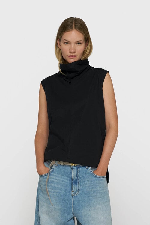 10Days drape top fleece zwart