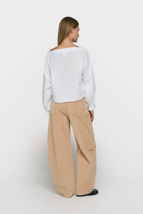 10Days boatneck blouse poplin wit