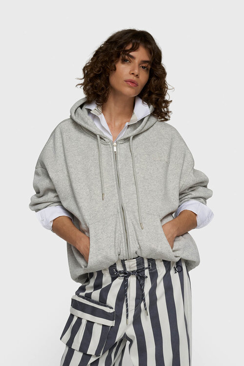10Days zip cardigan grijs