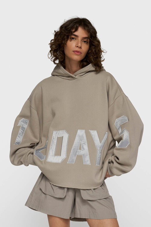 10Days statement logo hoodie fog