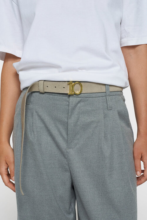 10Days monogram belt suede