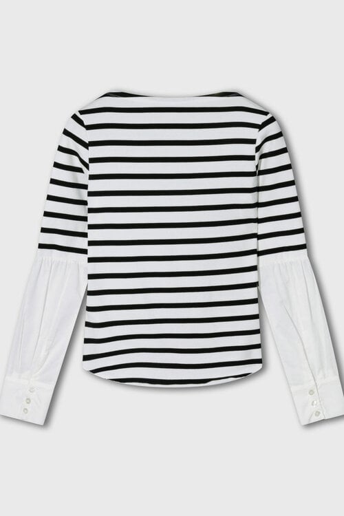 10Days long sleeve tee stripes ecru