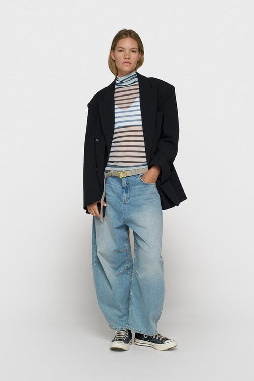 10Days mesh long sleeve stripes night