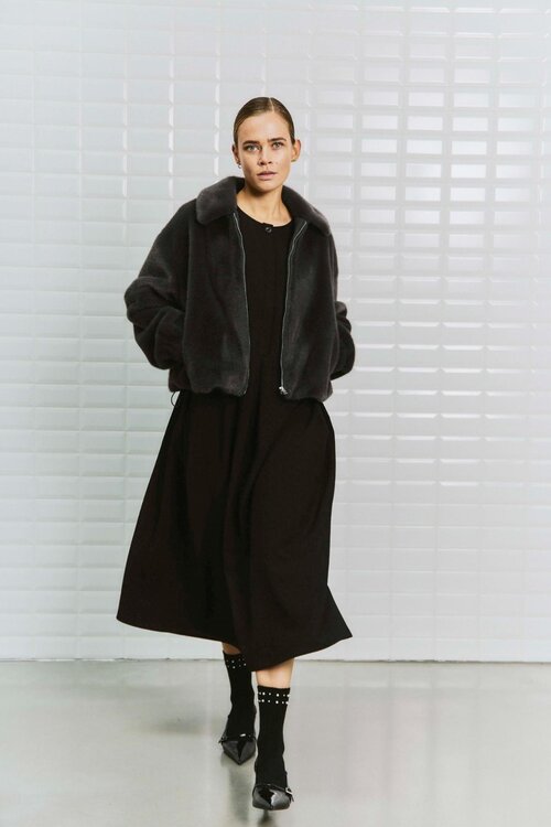 WITHBLACK WBLNOHR FAUX FUR JACKET grijs