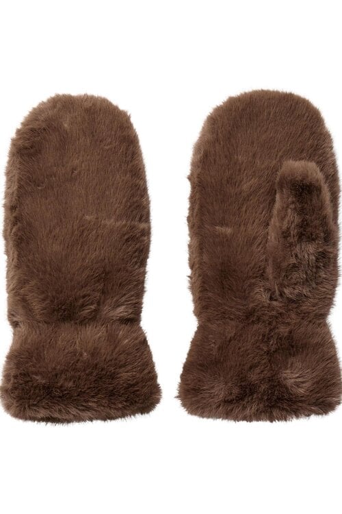 Co'couture Penza Fur Handschoen bruin