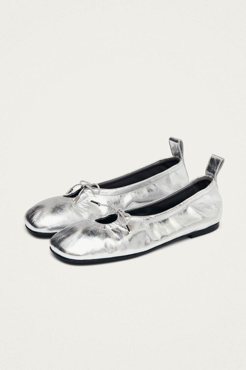 ALOHAS Zilver Rosalind Leather Ballet Flats