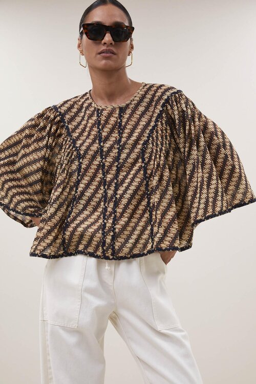 By Bar Camel Davin Manilla Blouse
