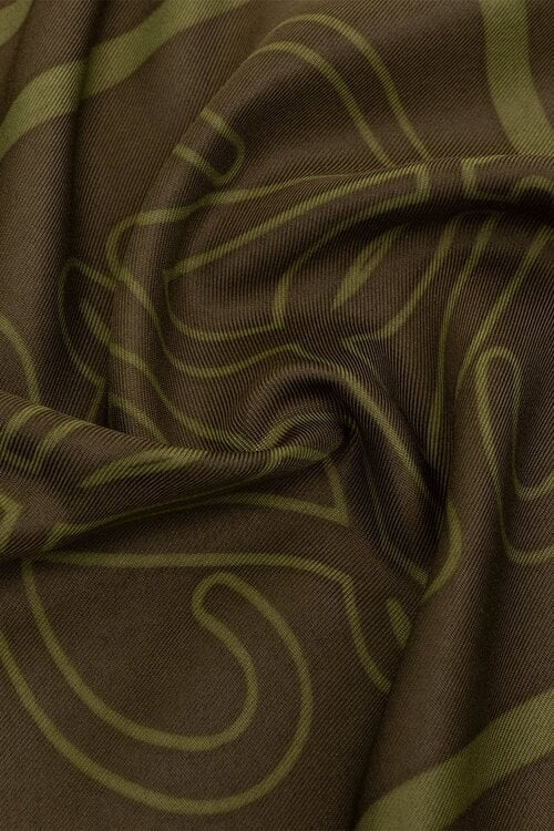 Dante 6 Monogram printed sjaal olijf