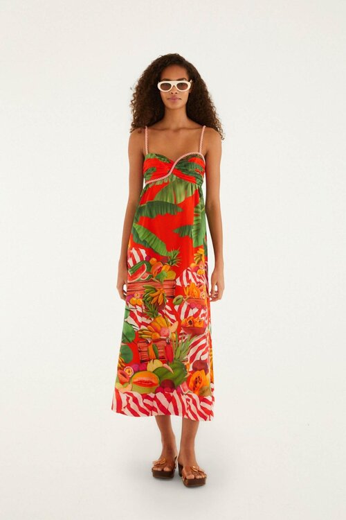 Farm Rio Rood Fruit Trolley Jurk