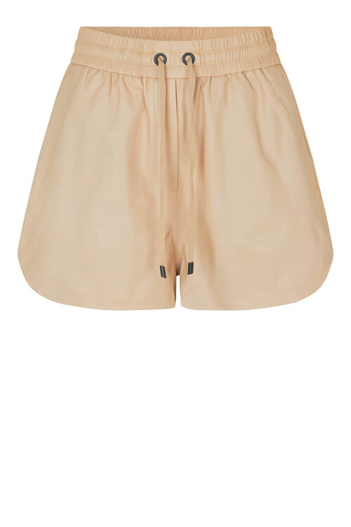 Second Female Ivory cream Matsala Leather Shorts