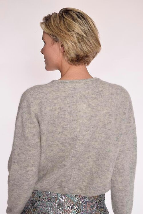 American Vintage Gris chine clair Gebreid Vest