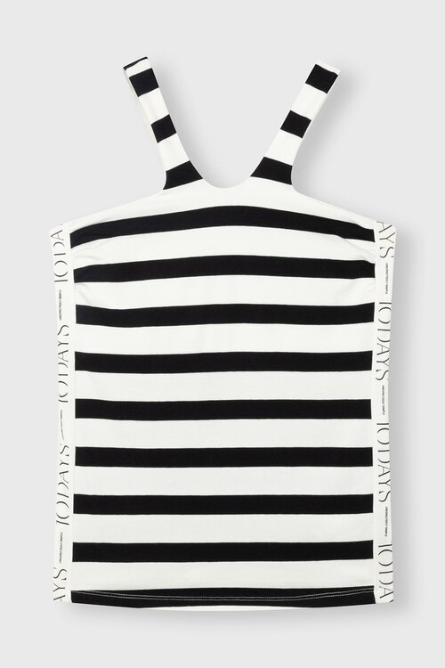 10Days Ecru/Black sporty wrapper stripes