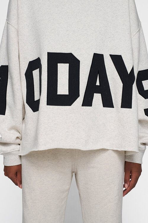 10Days Soft white melee THE STATEMENT LOGO HOODIE