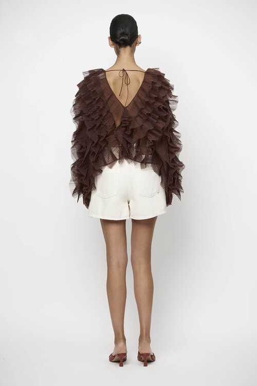 Dante 6 Bruine Phora tulle ruffled top