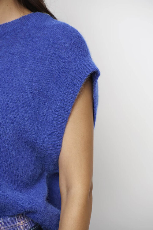 Dante 6 Blauwe Enoha open back sweater