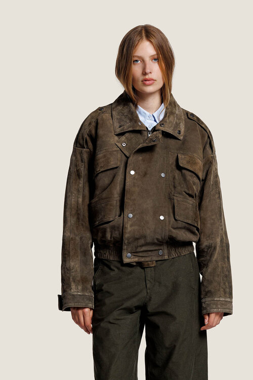Alter Ego Kaki Holly Suede Jacket