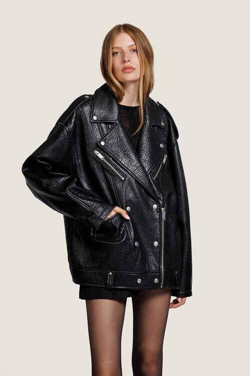 Alter Ego Zwart Carmel Leather Jacket