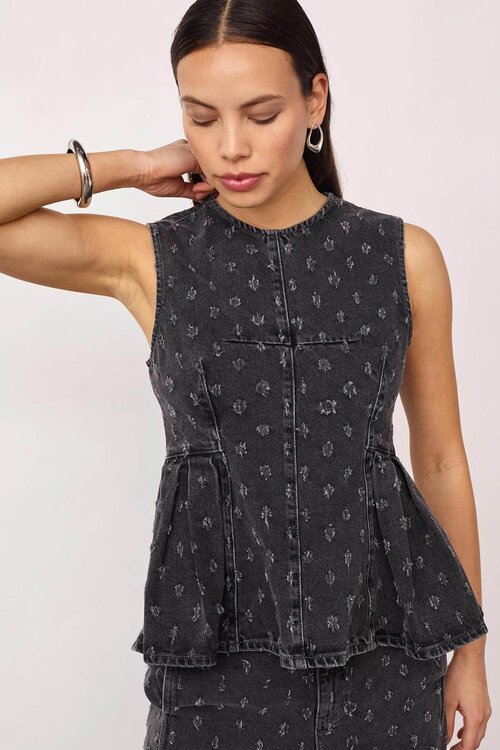 Co'couture Grijze Darry Denim Top