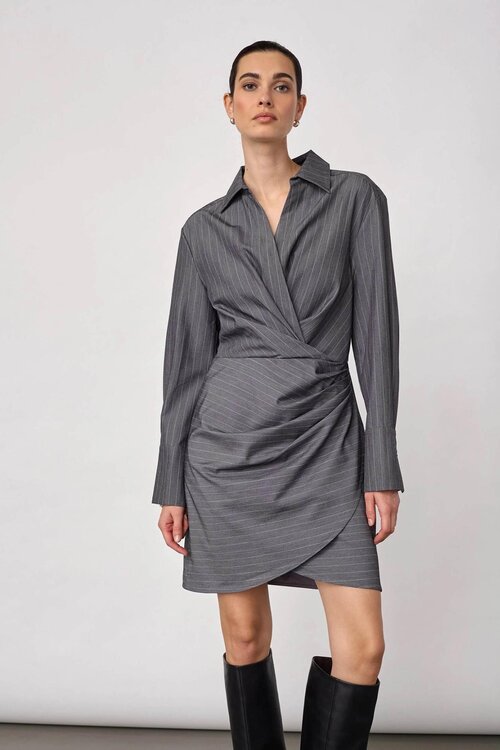 Co'couture Lyvia Pin Wrap Dress grijs