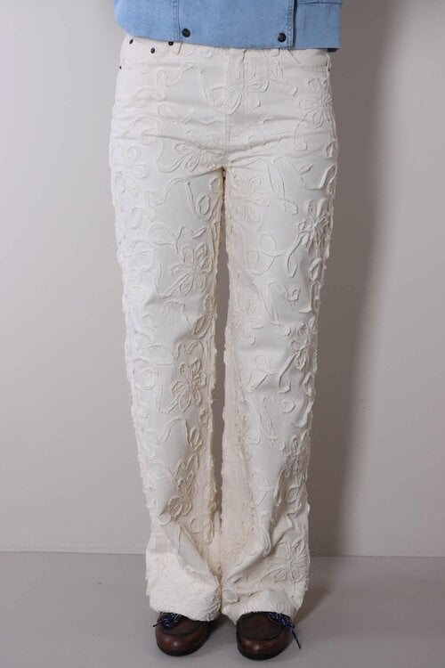 Co'couture Off White Elton Flower Pantalon