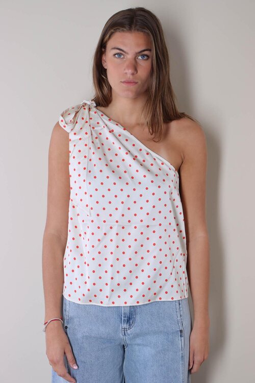Co'couture Off White Cambria Dot top
