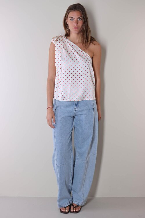 Co'couture Off White Cambria Dot top