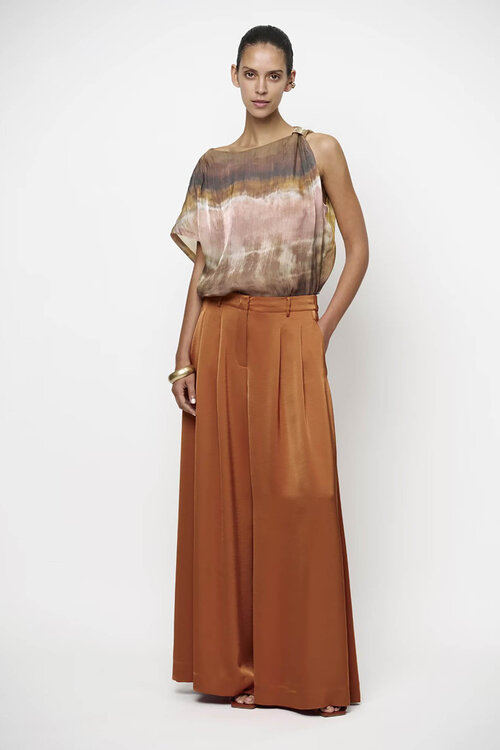 Dante 6 Oranje Onique Wide Leg Satin Pants