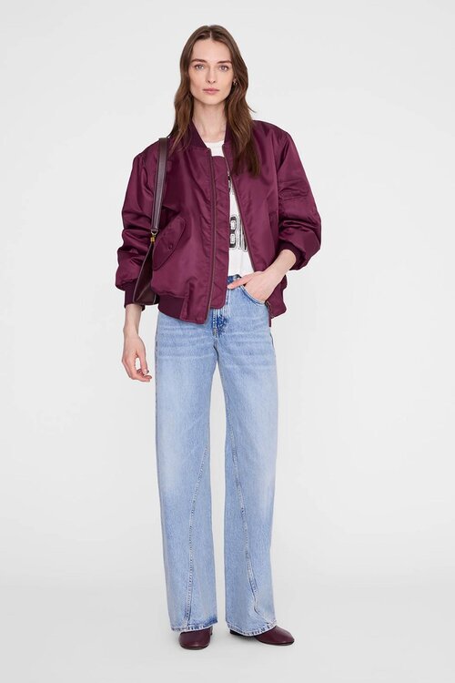 Anine Bing Leon Bomber Jack Burgundy