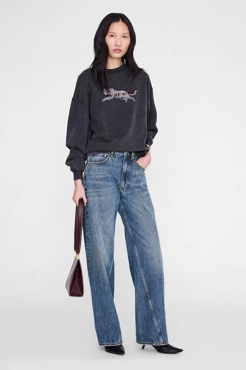 Anine Bing Spencer Sweater Washed Black