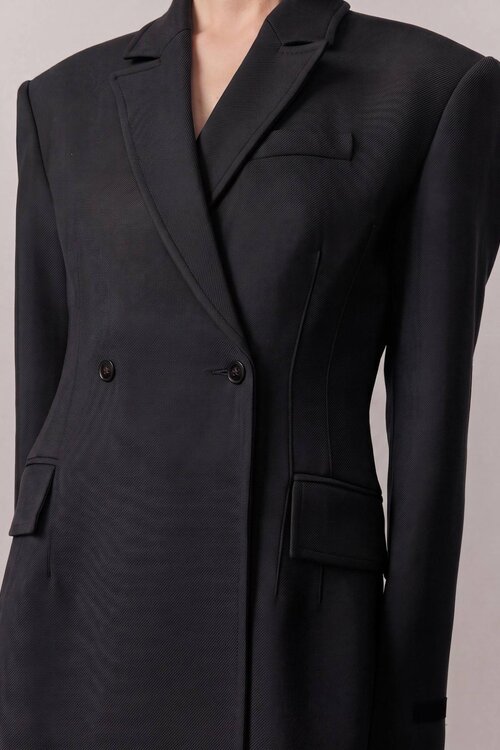 Herskind Ultra lange blazer grijs