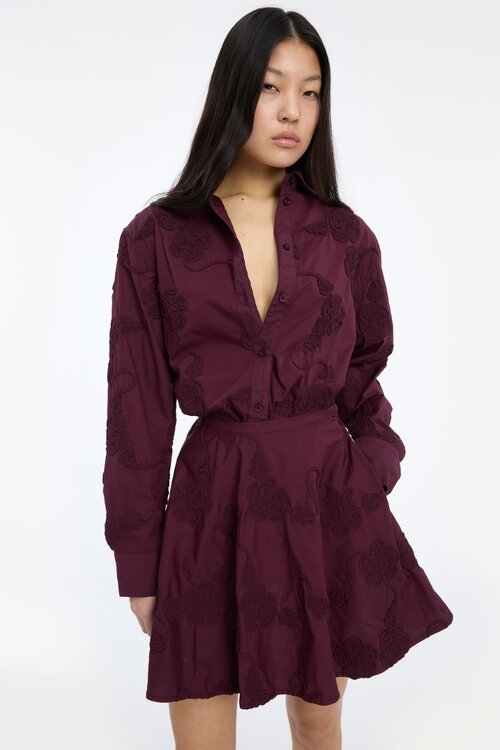 Rotate Oversized Blouse Aubergine
