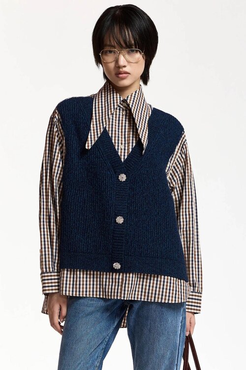 Essentiel Antwerp Blouse met strikkraag Multicol